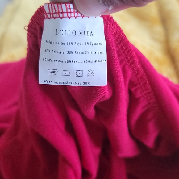 LOLLO VITA Women Casual Short TShirt Dresses Cold Shoulder, Size XXL Red - Picture 7 of 7